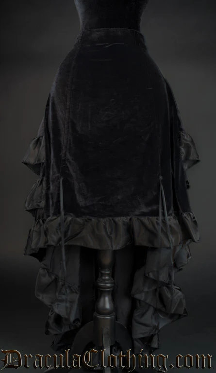 Black Velvet Layer Bustle Skirt - Image 3