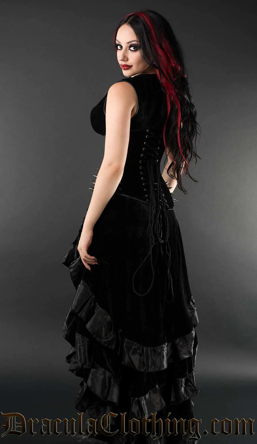 Black Velvet Layer Bustle Skirt - Image 4