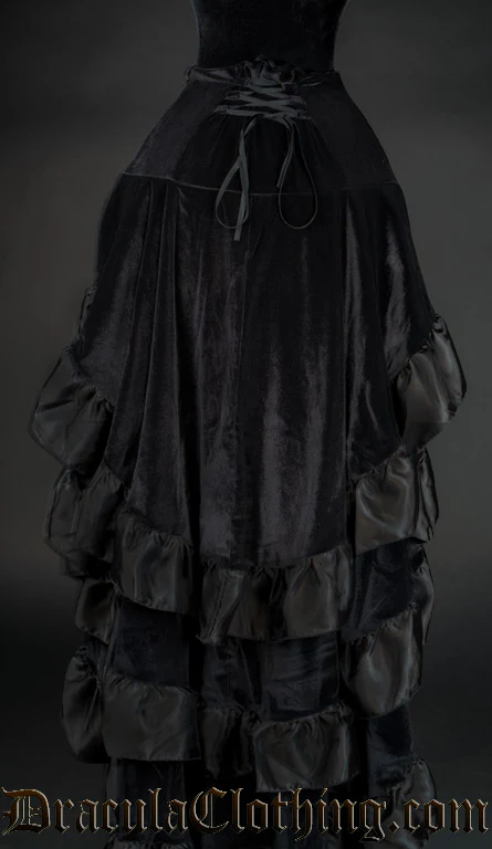 Black Velvet Layer Bustle Skirt - Image 5