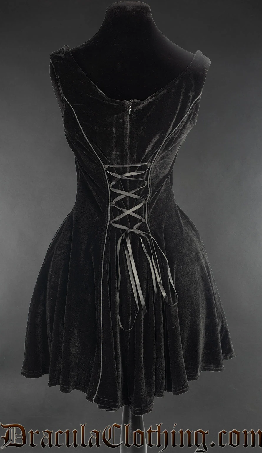 Black Velvet Pocket Dress - Image 3