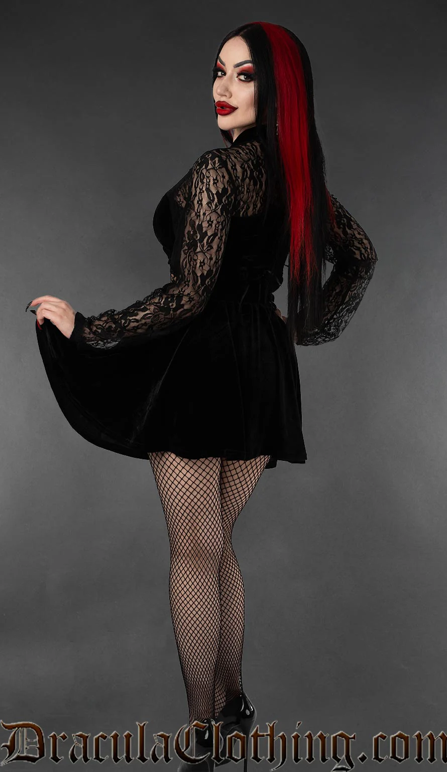 Black Velvet Pocket Skirt - Image 2