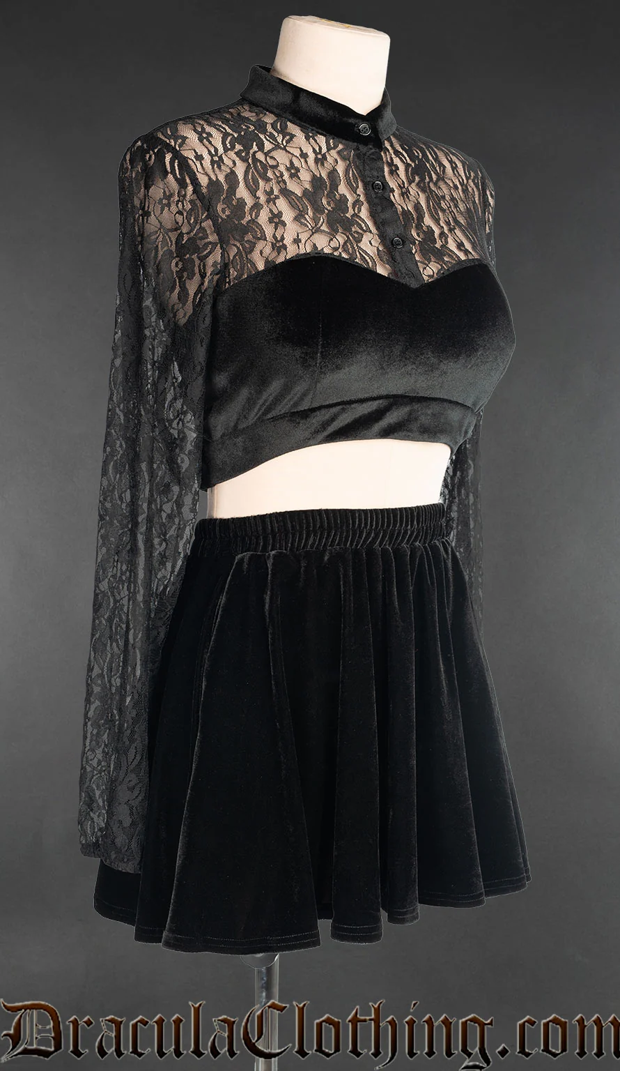 Black Velvet Pocket Skirt - Image 4
