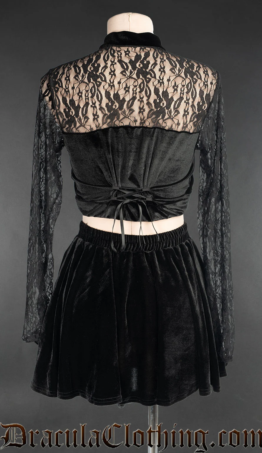 Black Velvet Pocket Skirt - Image 5