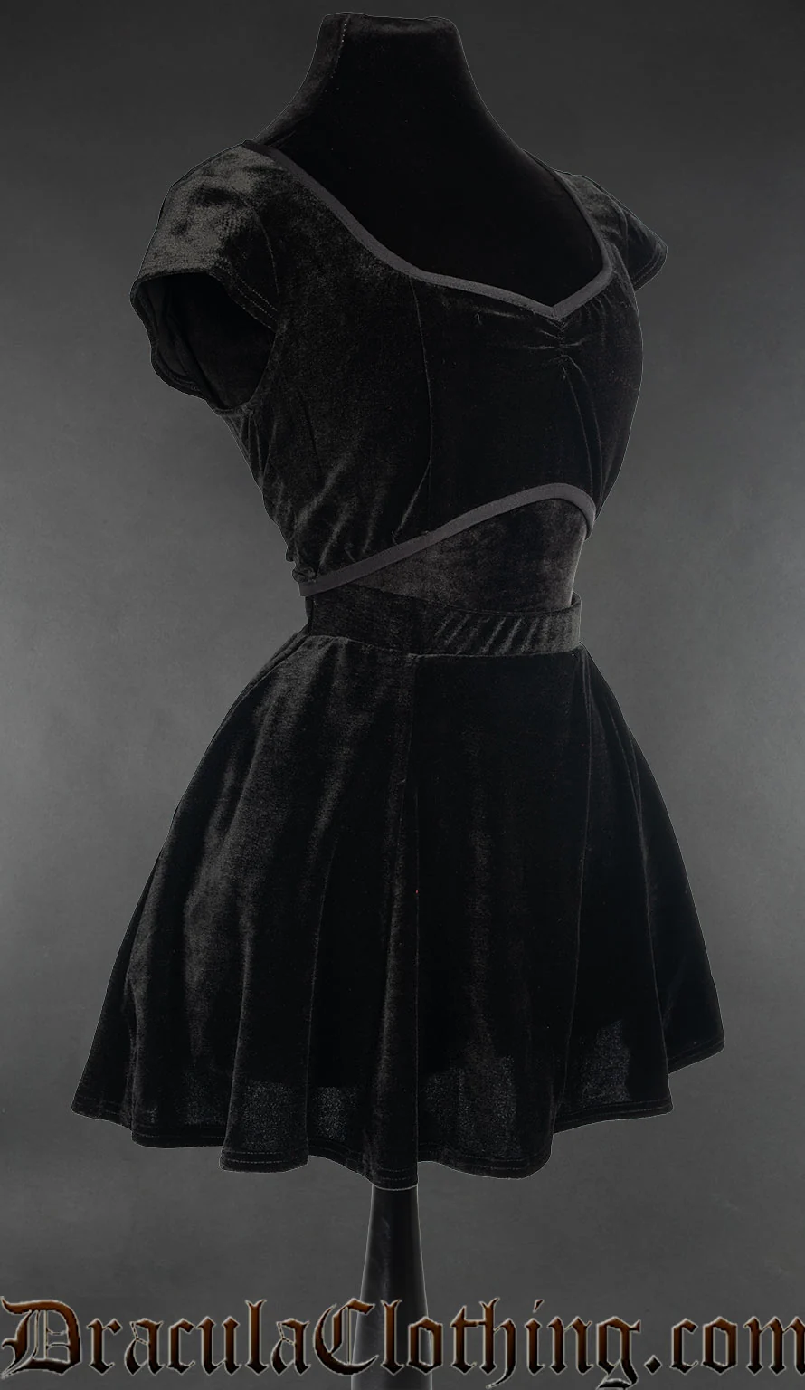 Black Velvet Short Skirt - Image 3