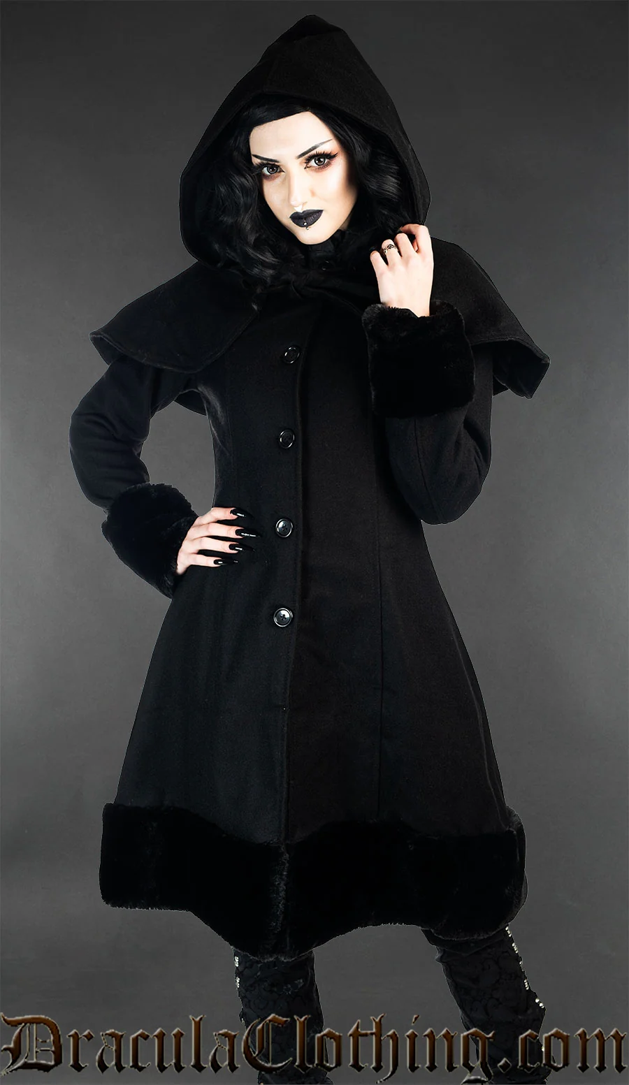 Black Winter Wool Coat Old Sizes