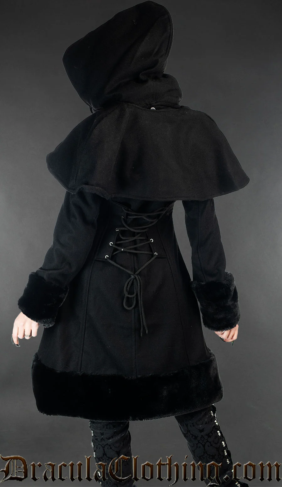 Black Winter Wool Coat Old Sizes - Image 3