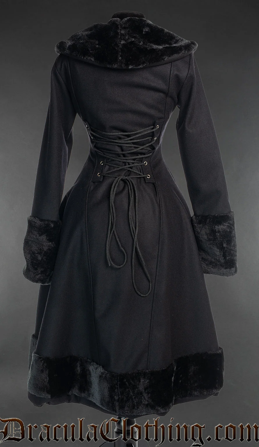 Black Wool Princess Coat - Image 2