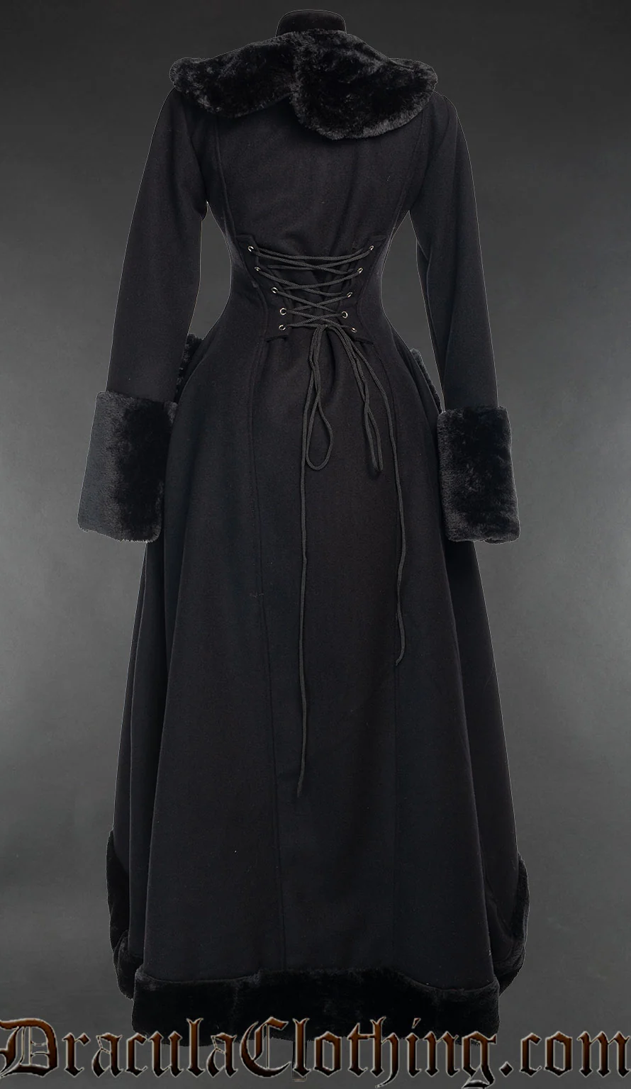 Black Wool Warm Winter Coat - Image 3