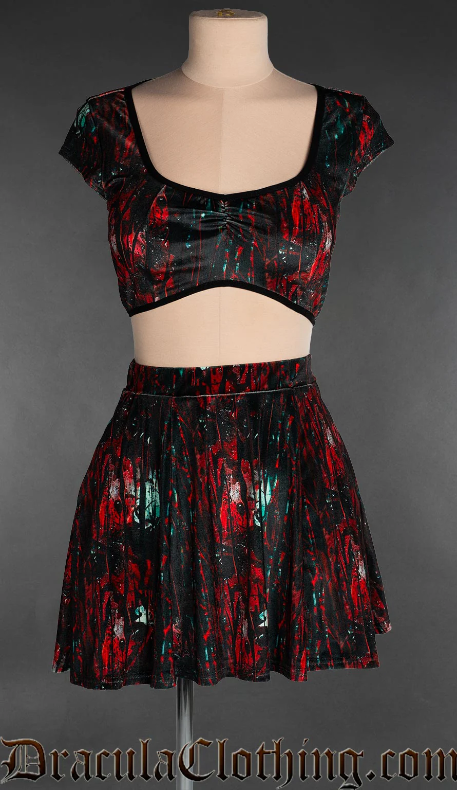 Bloody Glass Velvet Crop Top - Image 2