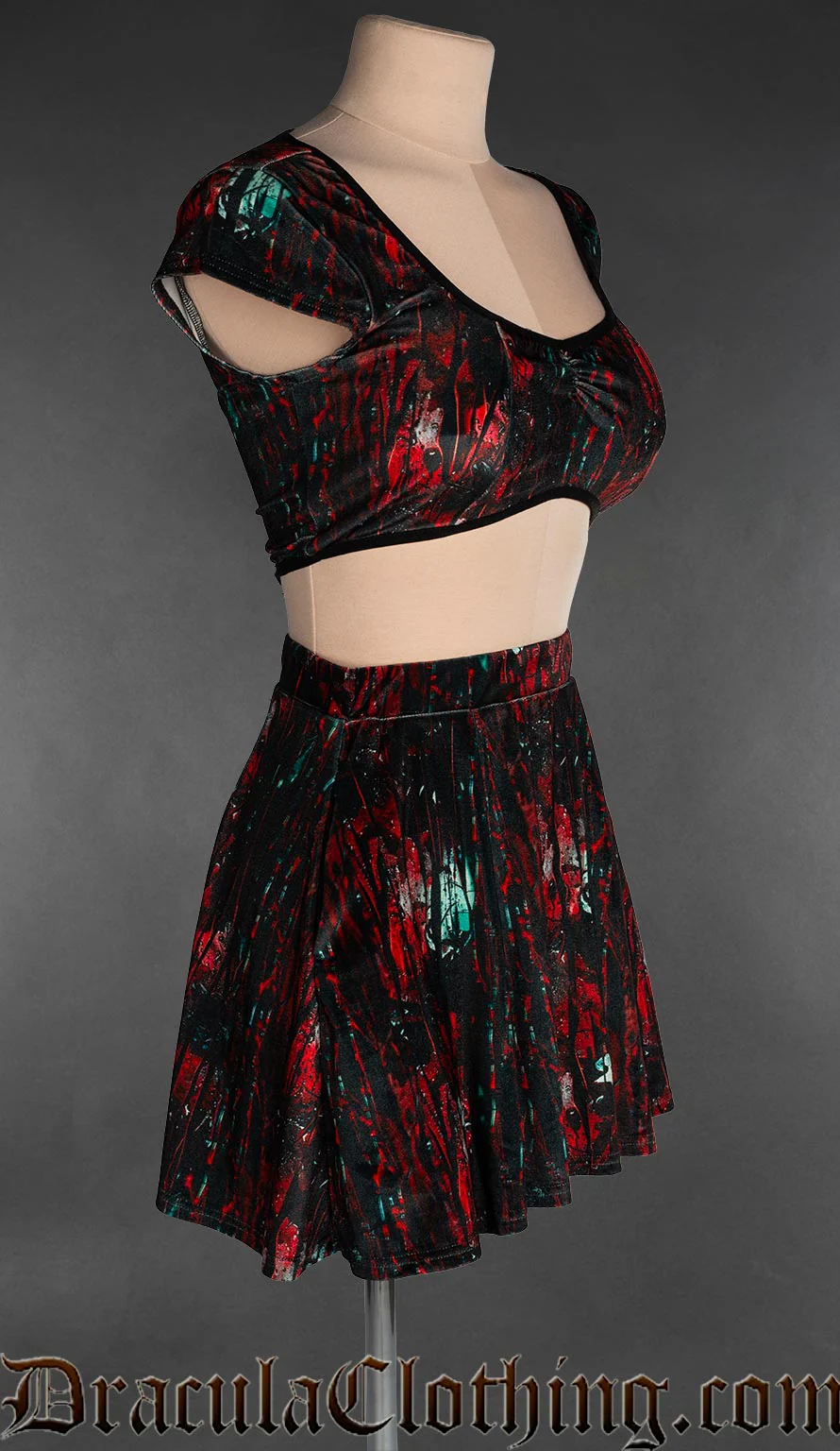 Bloody Glass Velvet Crop Top - Image 4