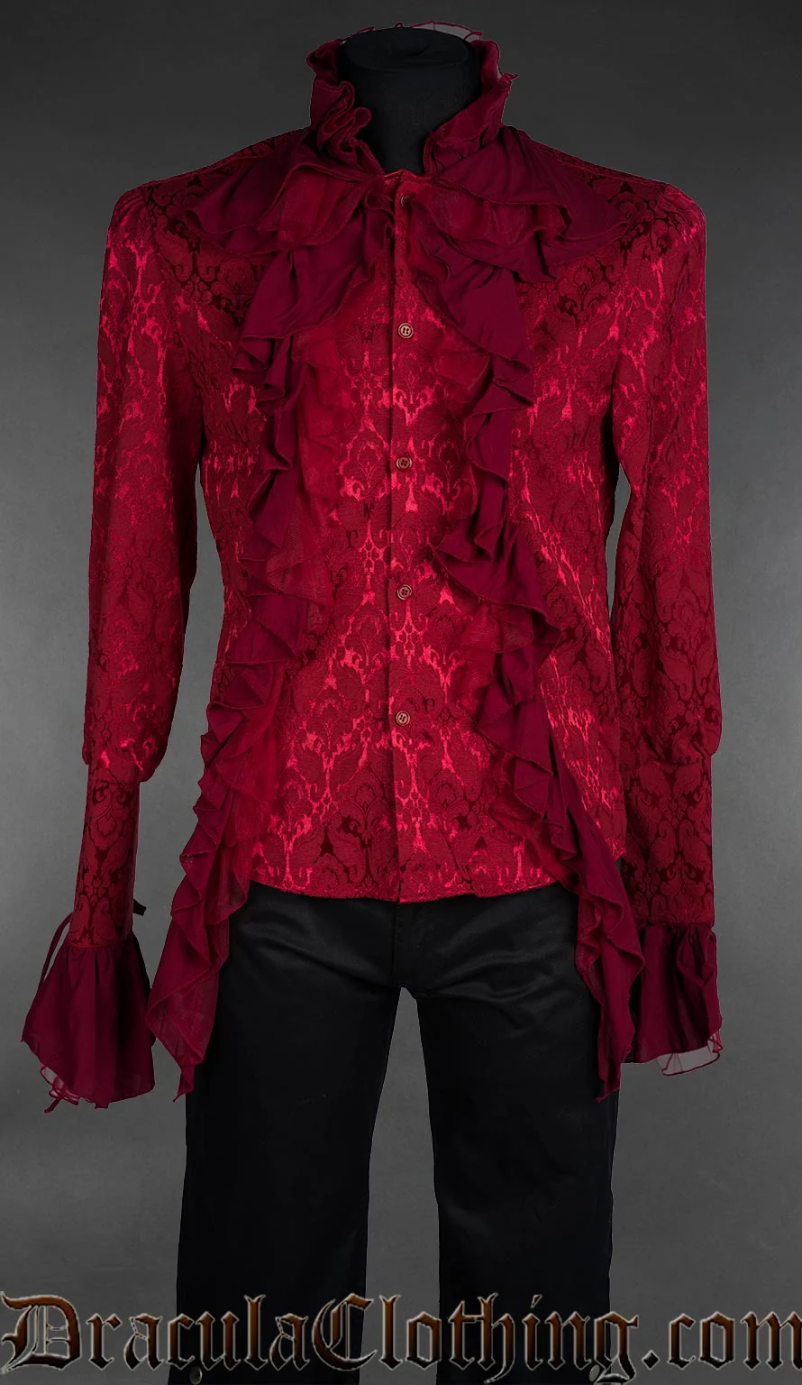 Red Brocade Aristocrat Shirt