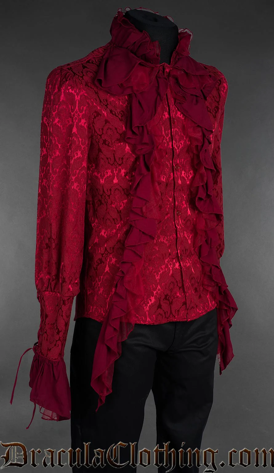 Red Brocade Aristocrat Shirt - Image 2