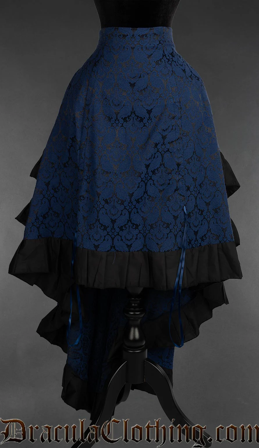 Blue Brocade Layer Bustle Skirt - Image 6
