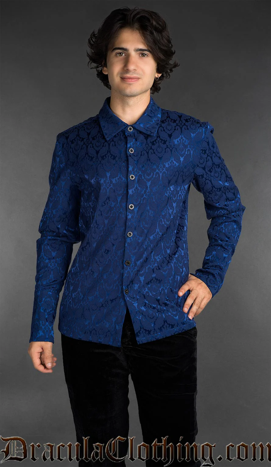Blue Brocade Shirt