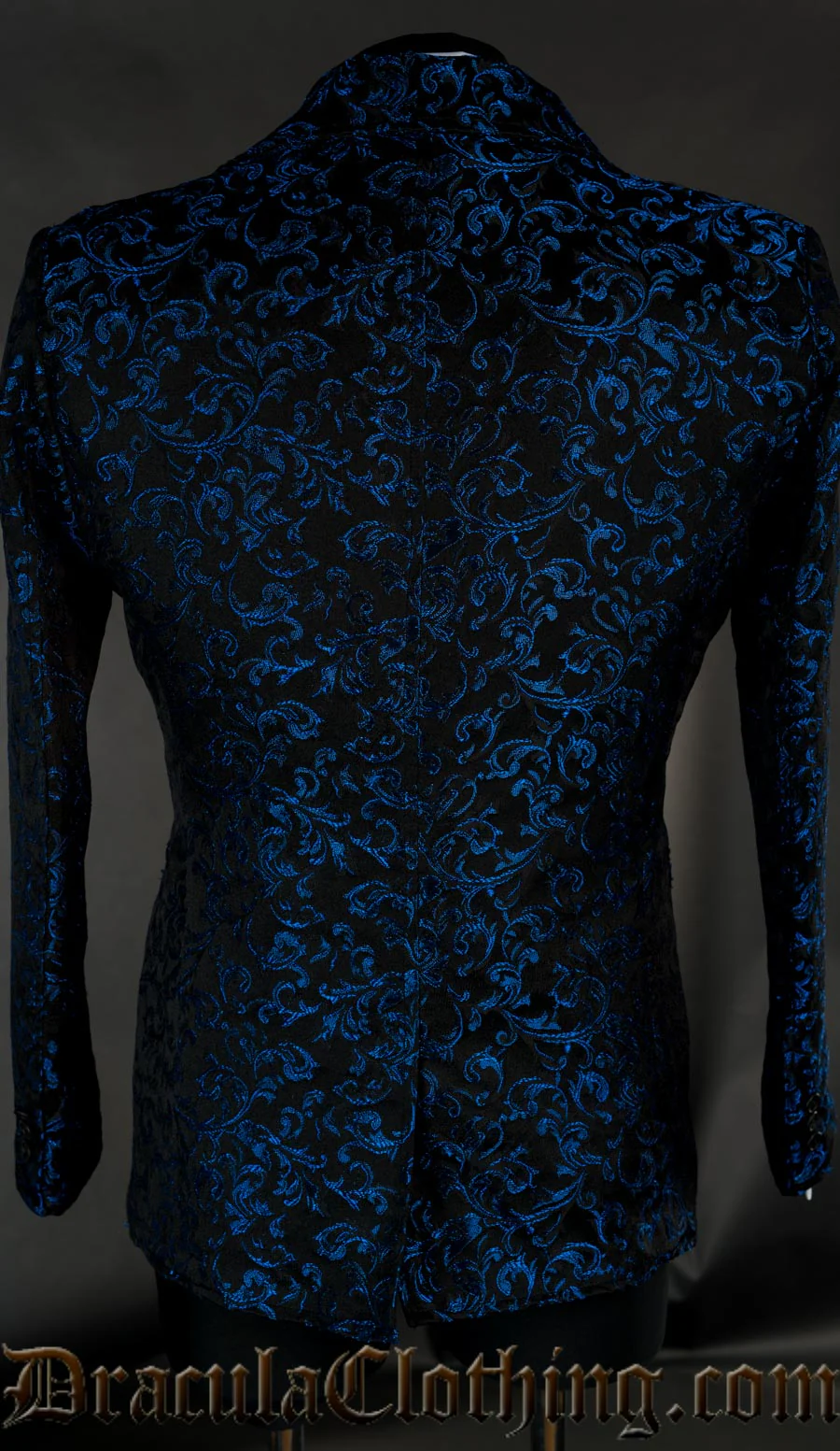 Blue Brocade Suit Jacket - Image 3