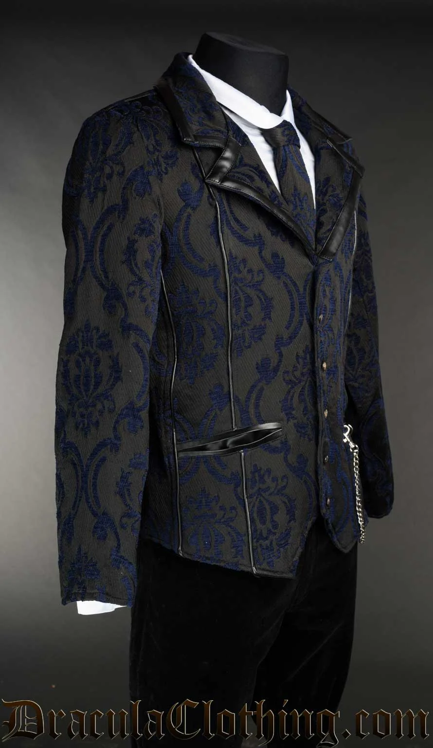 Blue Brocade Tesla Jacket - Image 3