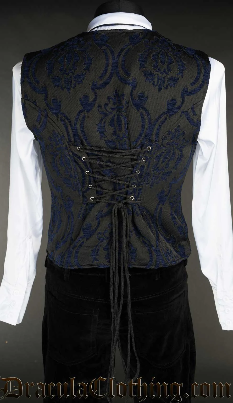 Blue Brocade Vest - Image 2