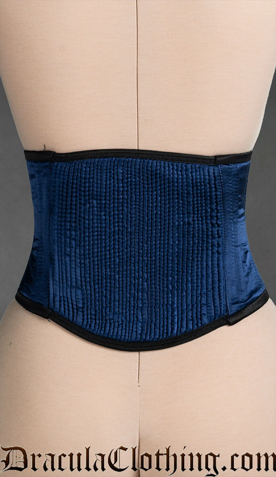 Blue Satin Laceless Corset - Image 2
