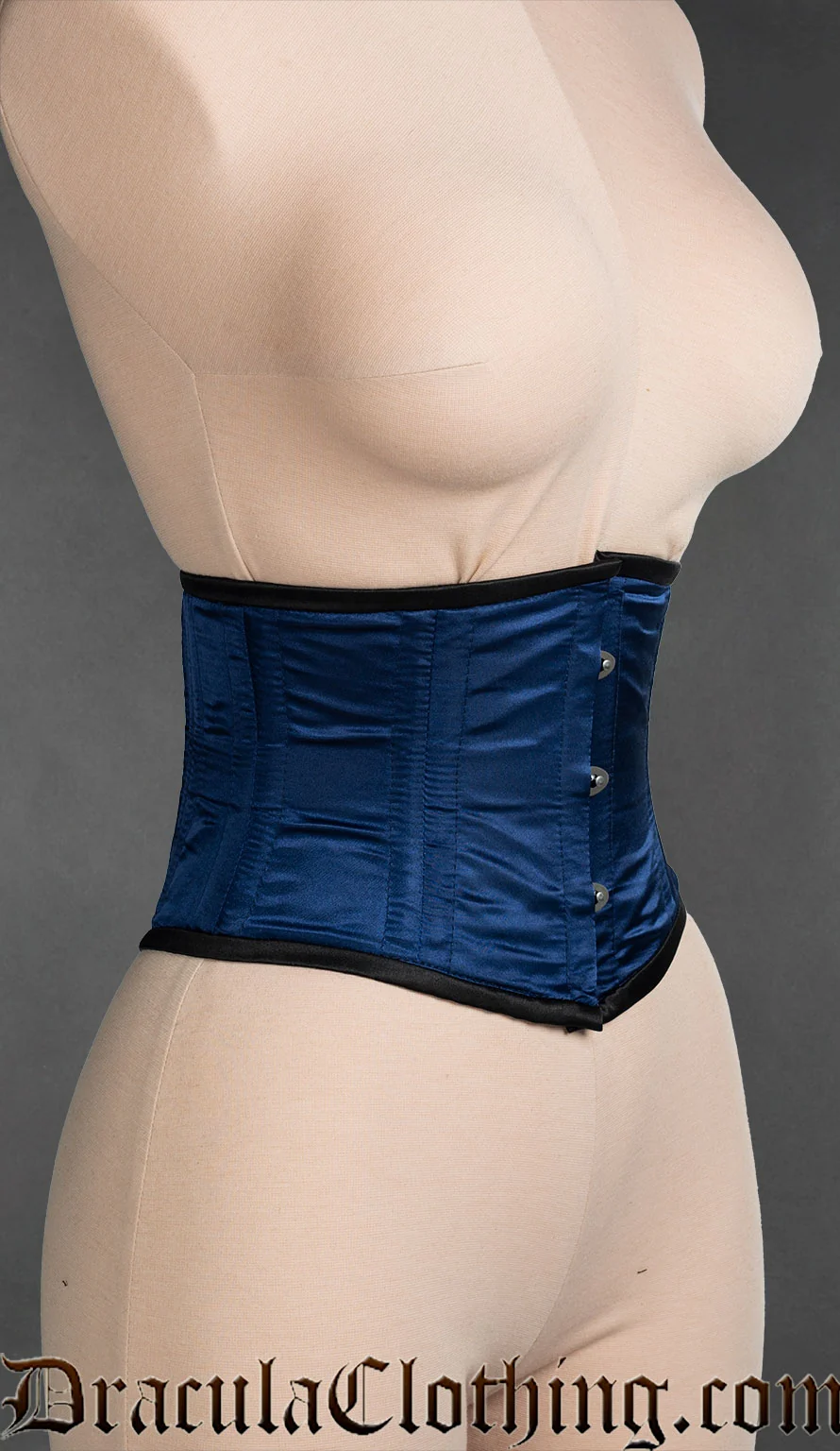 Blue Satin Laceless Corset - Image 3