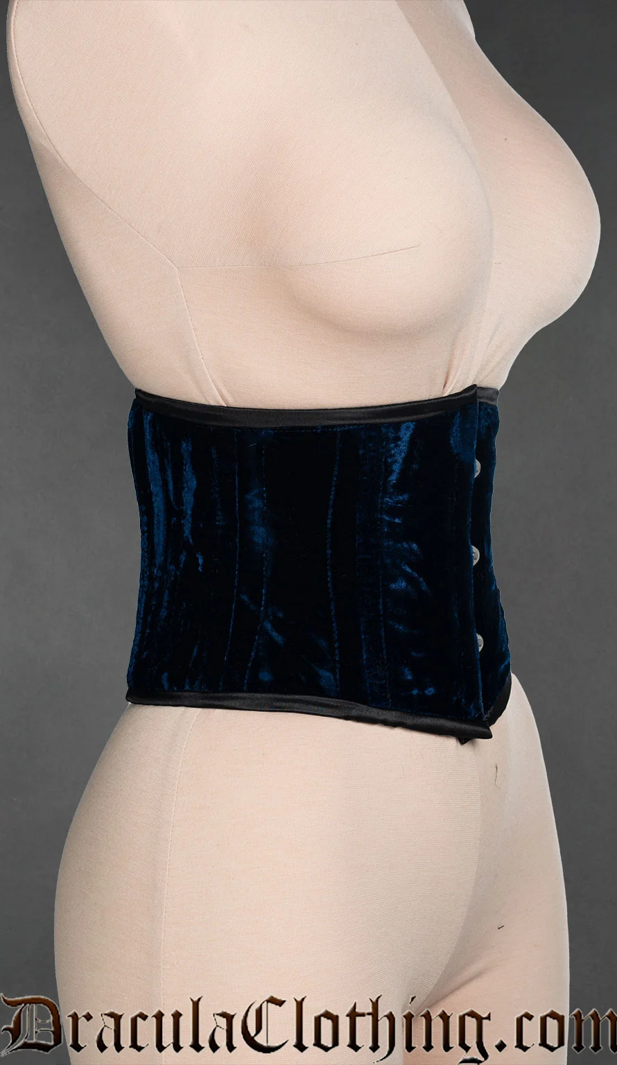 Blue Velvet Laceless Corset - Image 3