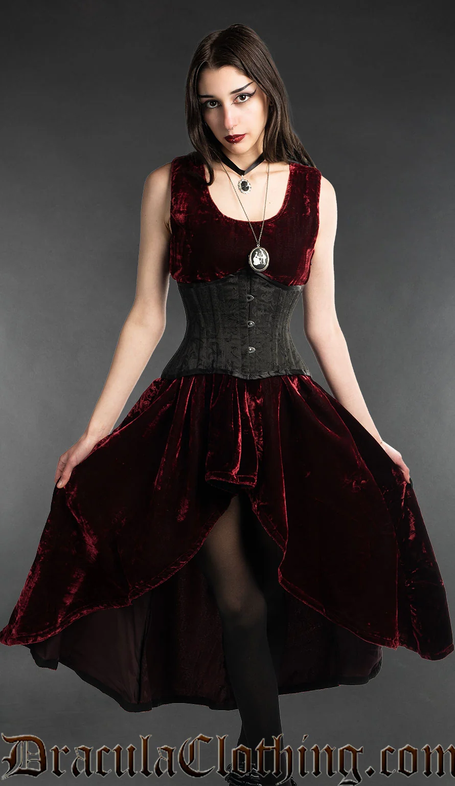 Bordeaux Velvet Succubus Dress - Image 2