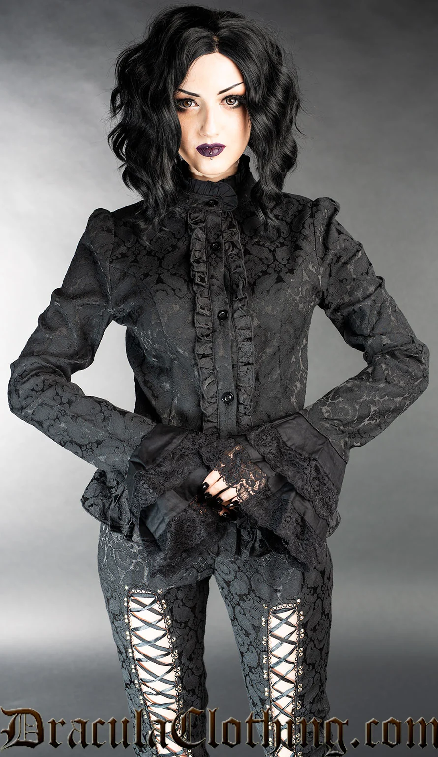 Brocade Cravat Blouse