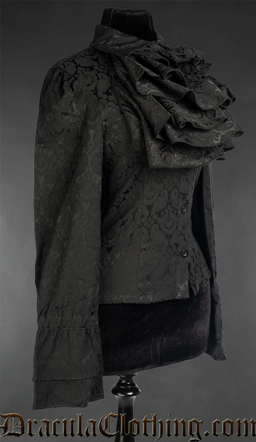 Brocade Elegant Cravat Blouse - Image 2