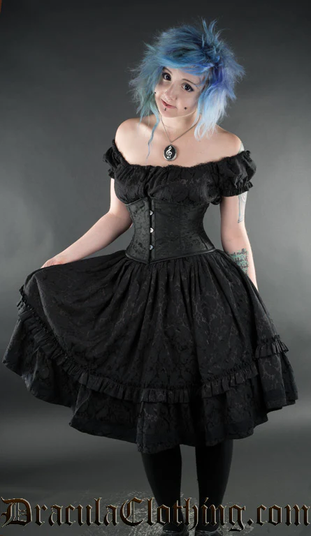 Brocade Gothabilly Dress - Image 3