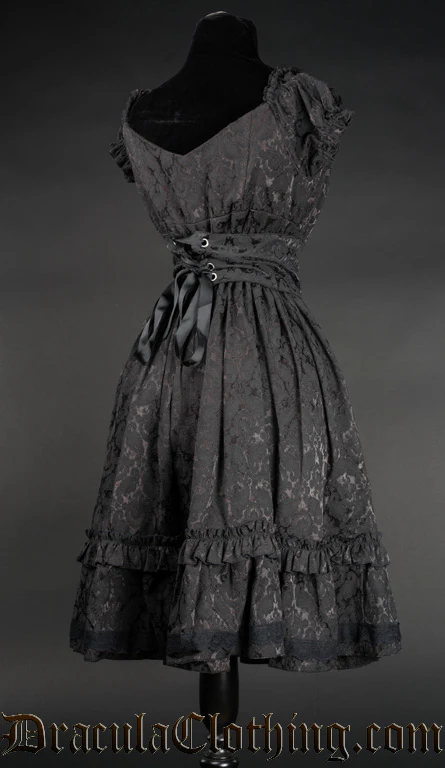Brocade Gothabilly Dress - Image 5