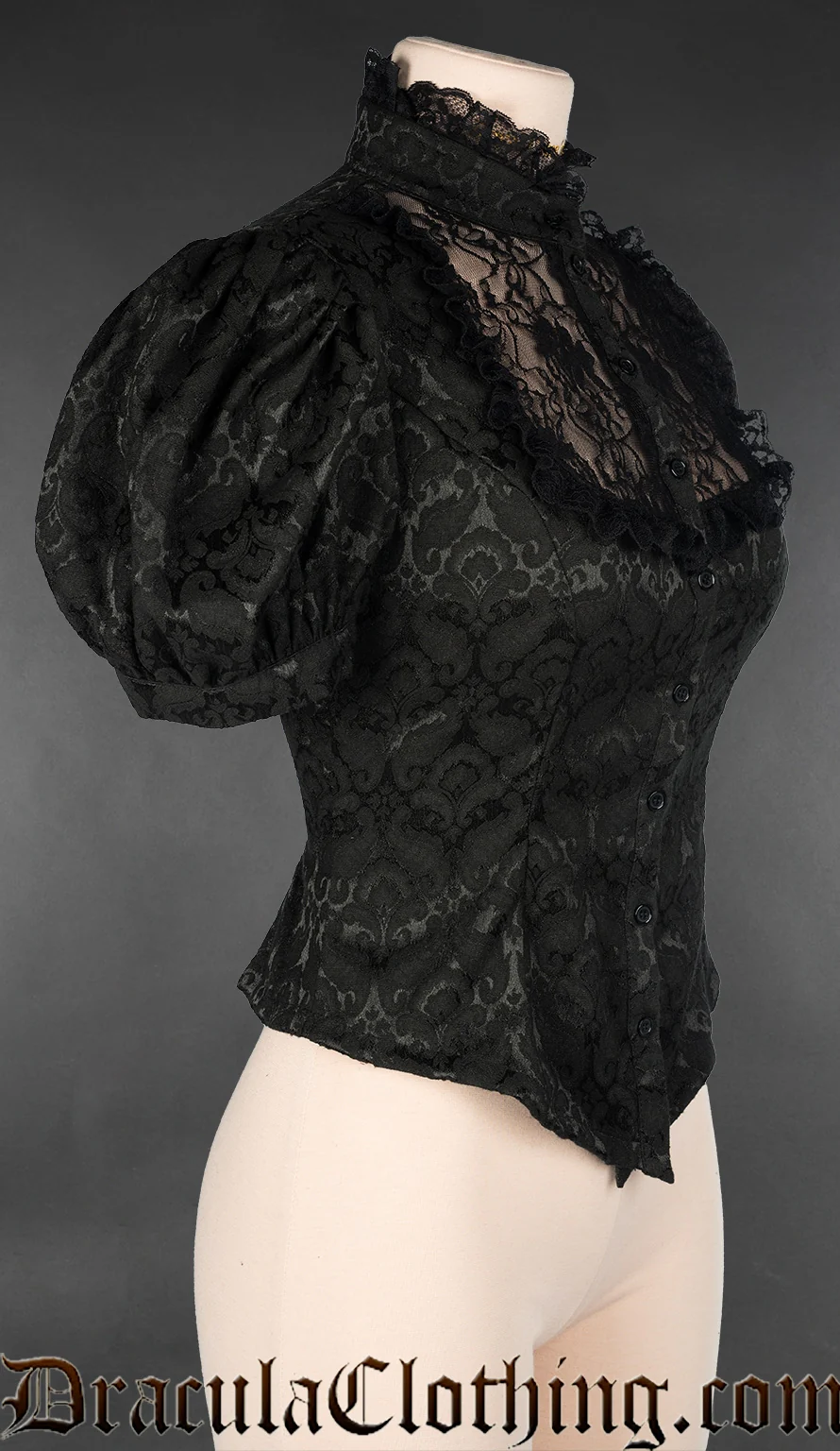 Brocade High Collar Blouse - Image 3