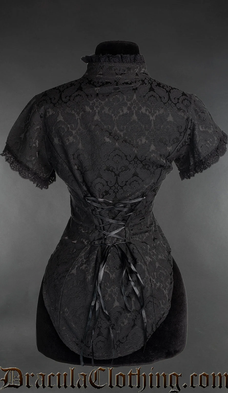 Brocade Short Sleeved Lace Blouse - Image 2