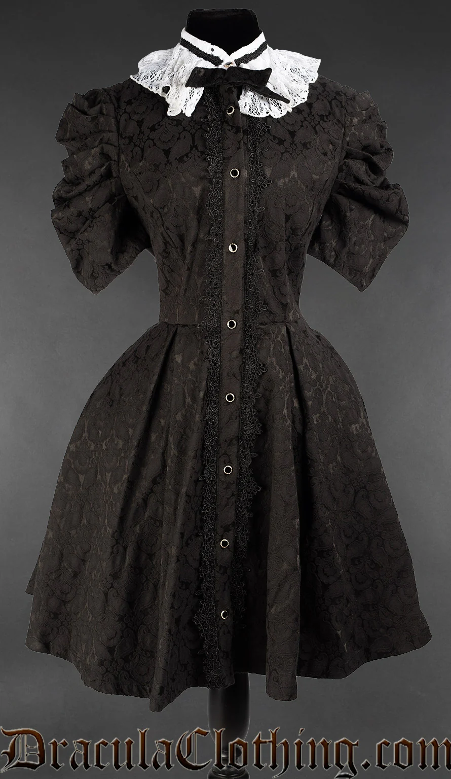 Brocade Short Sleeved Victorian Shirtdress - Image 2