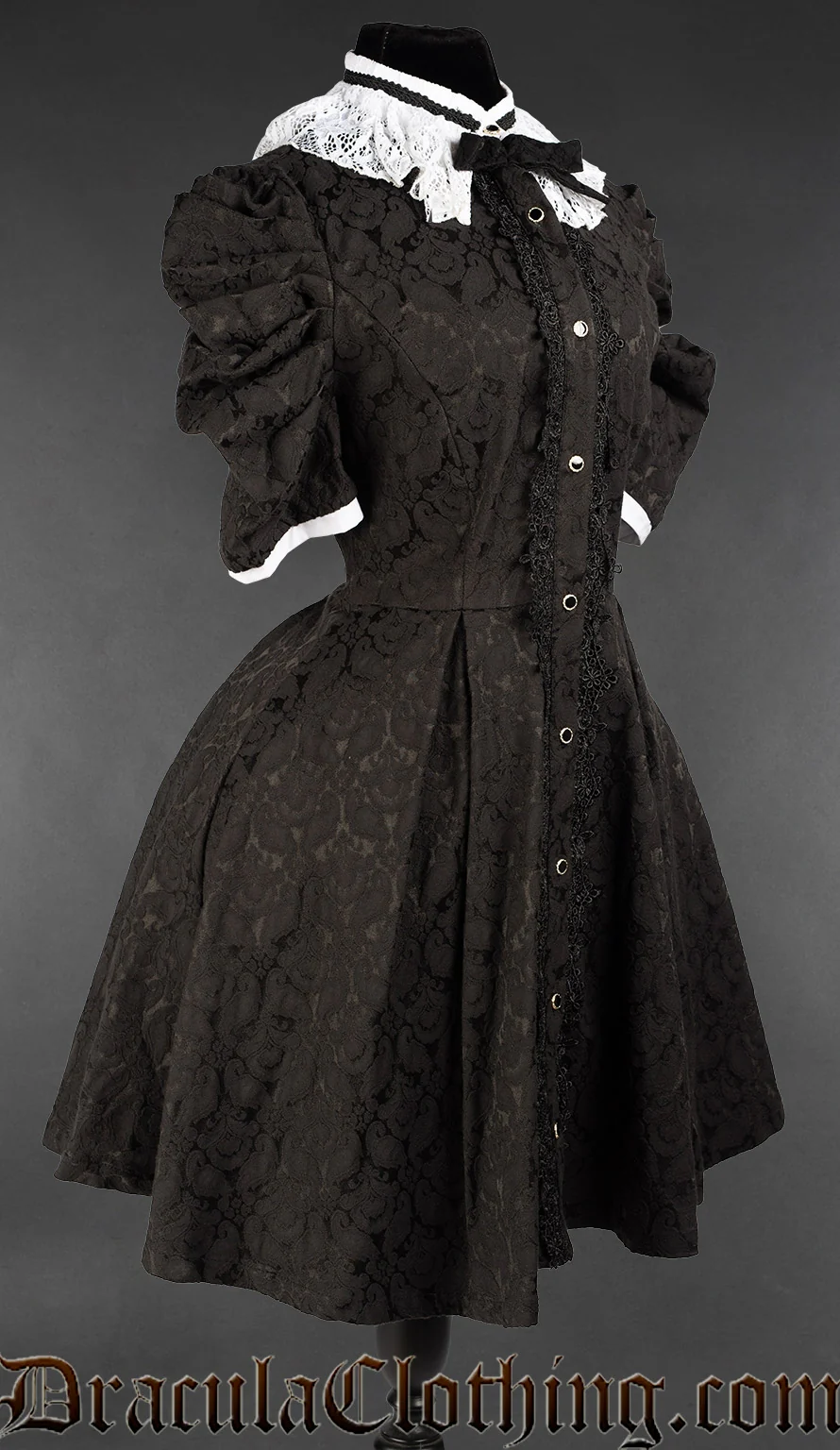 Brocade Short Sleeved Victorian Shirtdress - Image 3