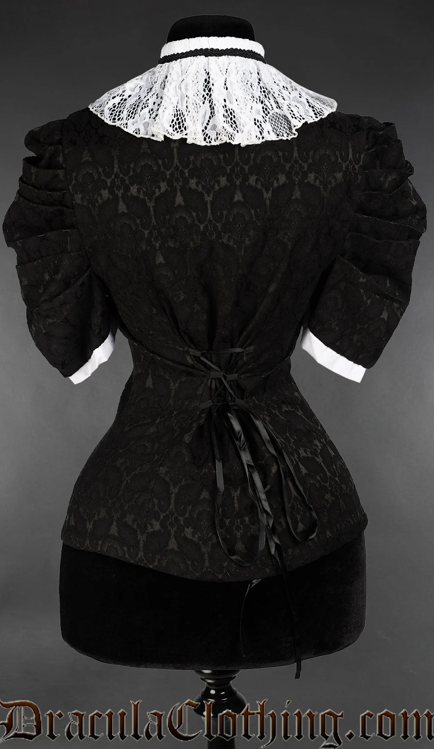 Brocade Victorian Short Sleeve Blouse - Image 2