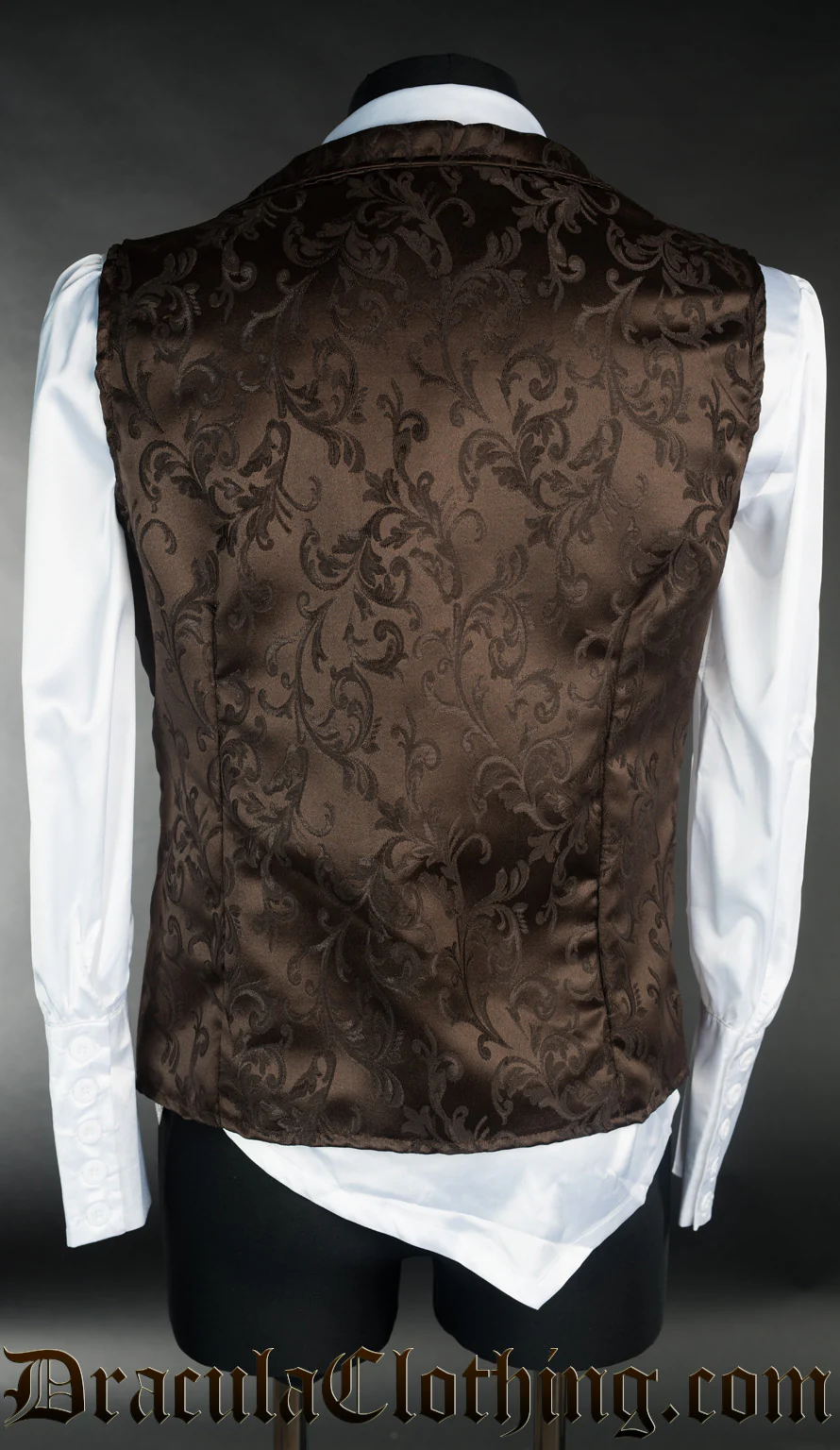 Brown Brocade Double Buttoned Vest - Image 3