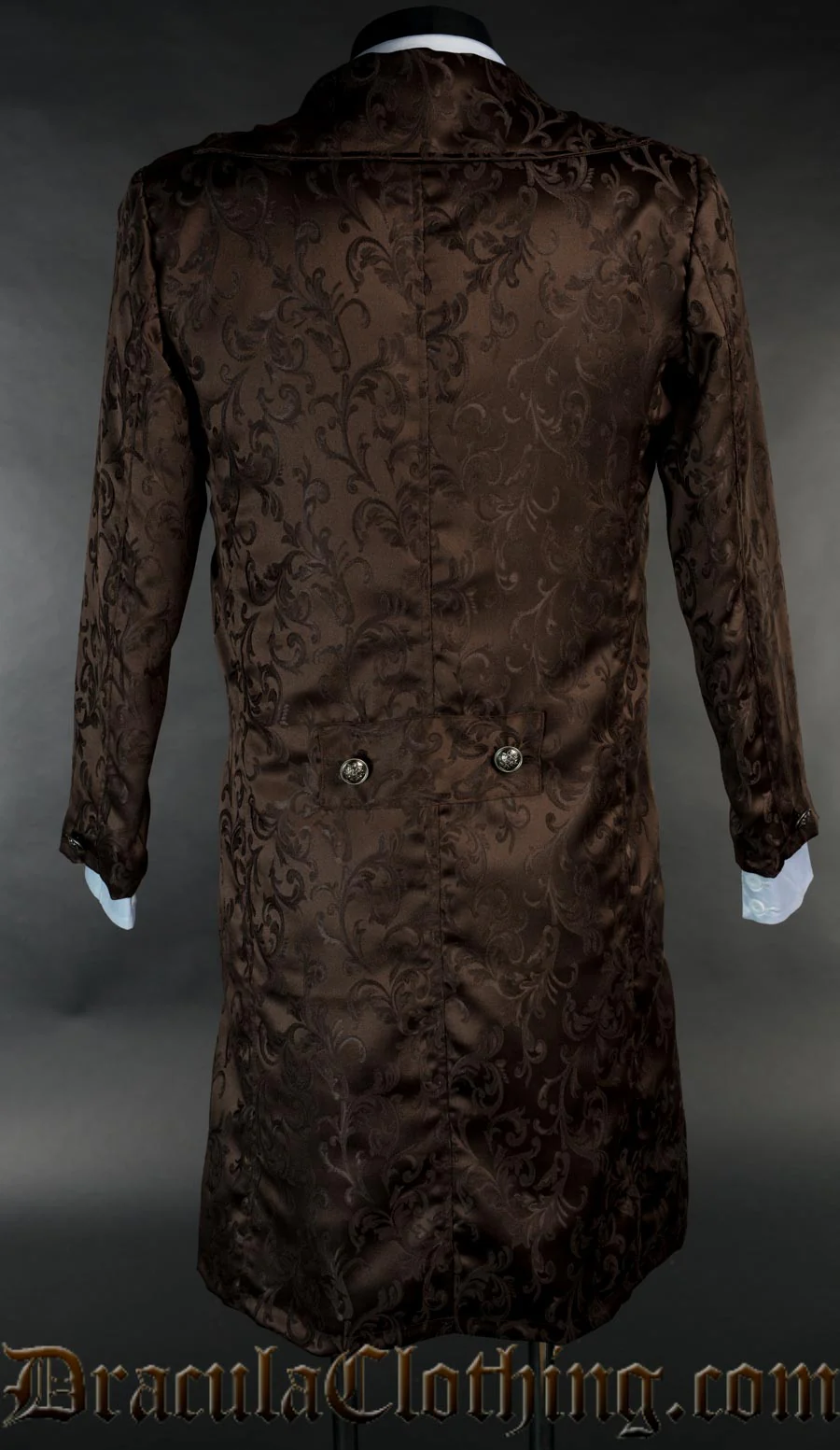 Brown Brocade Elegant Tailcoat - Image 2