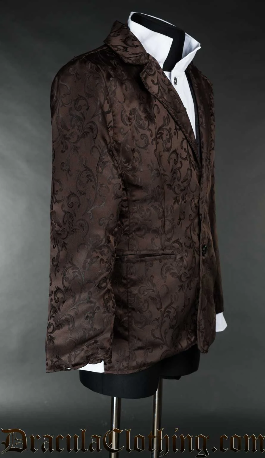 Brown Brocade Suit Jacket - Image 3