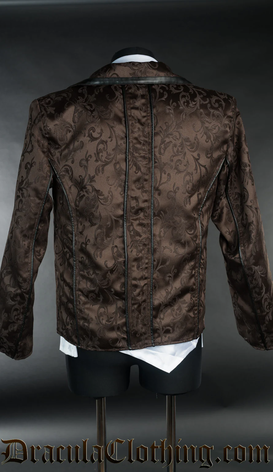 Brown Brocade Tesla Jacket - Image 3