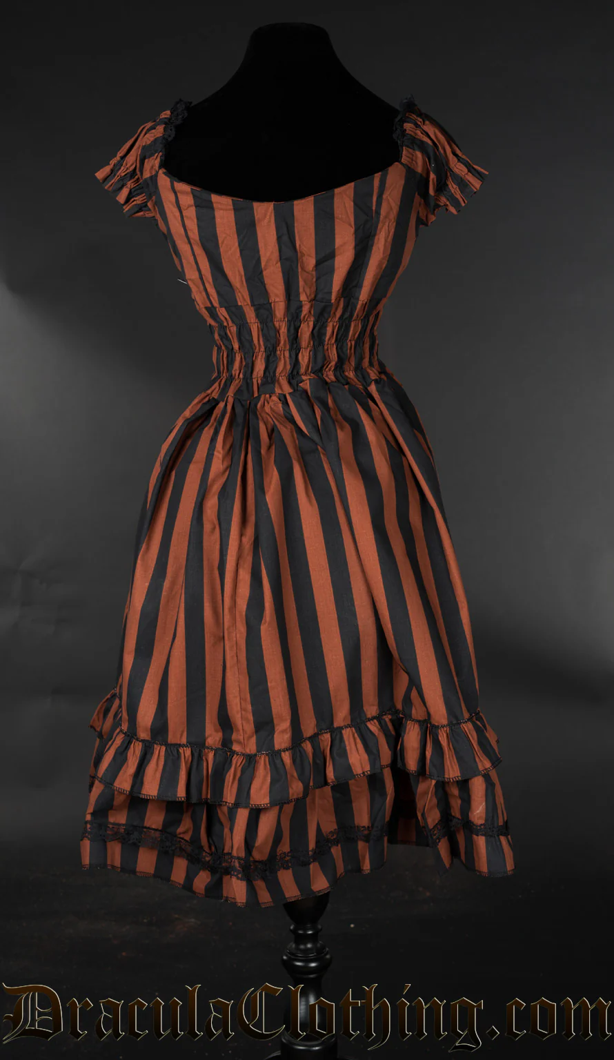 Brown Striped Gothabilly Dress - Image 8