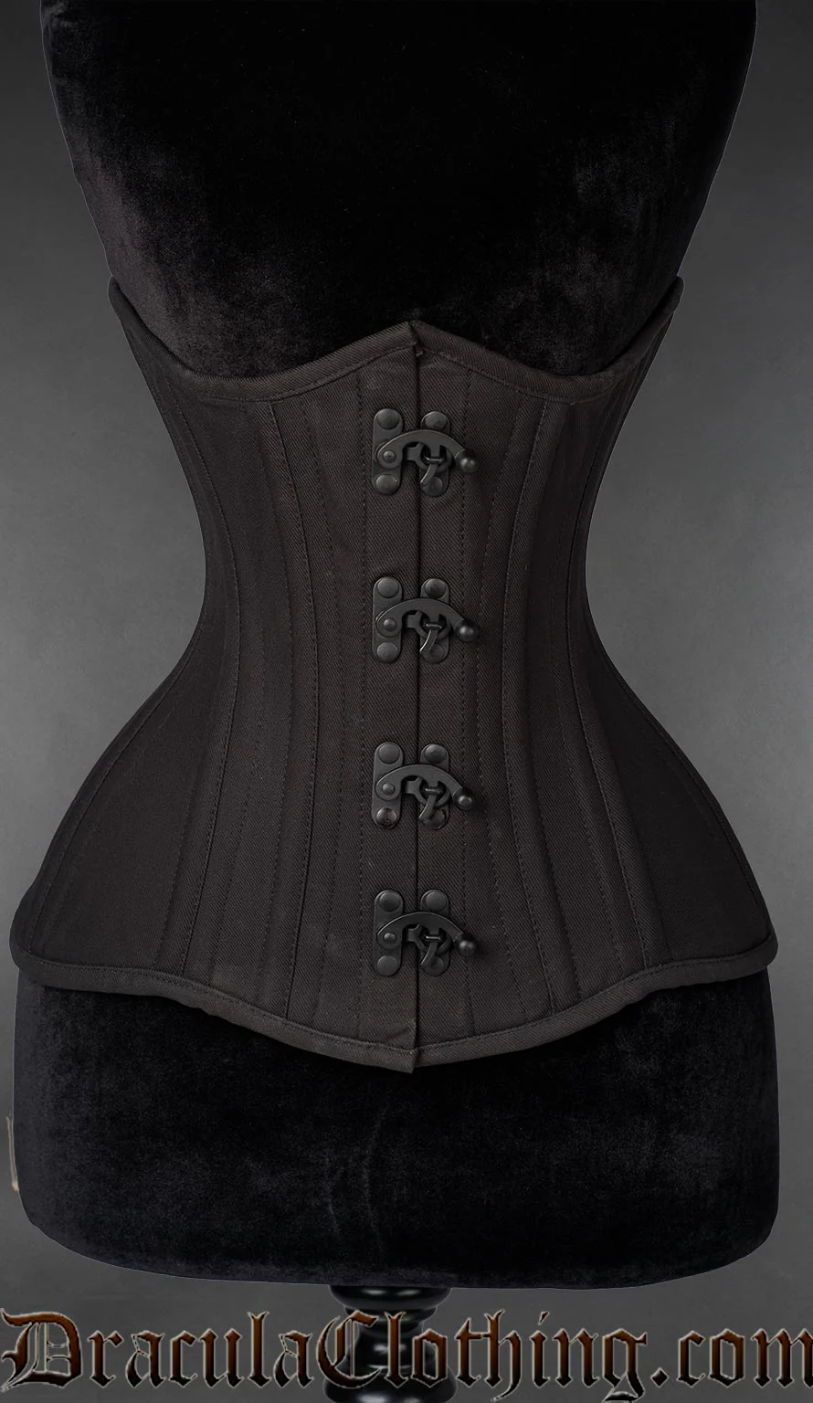 Cotton Black Clasp Extreme Waist Corset - Image 3