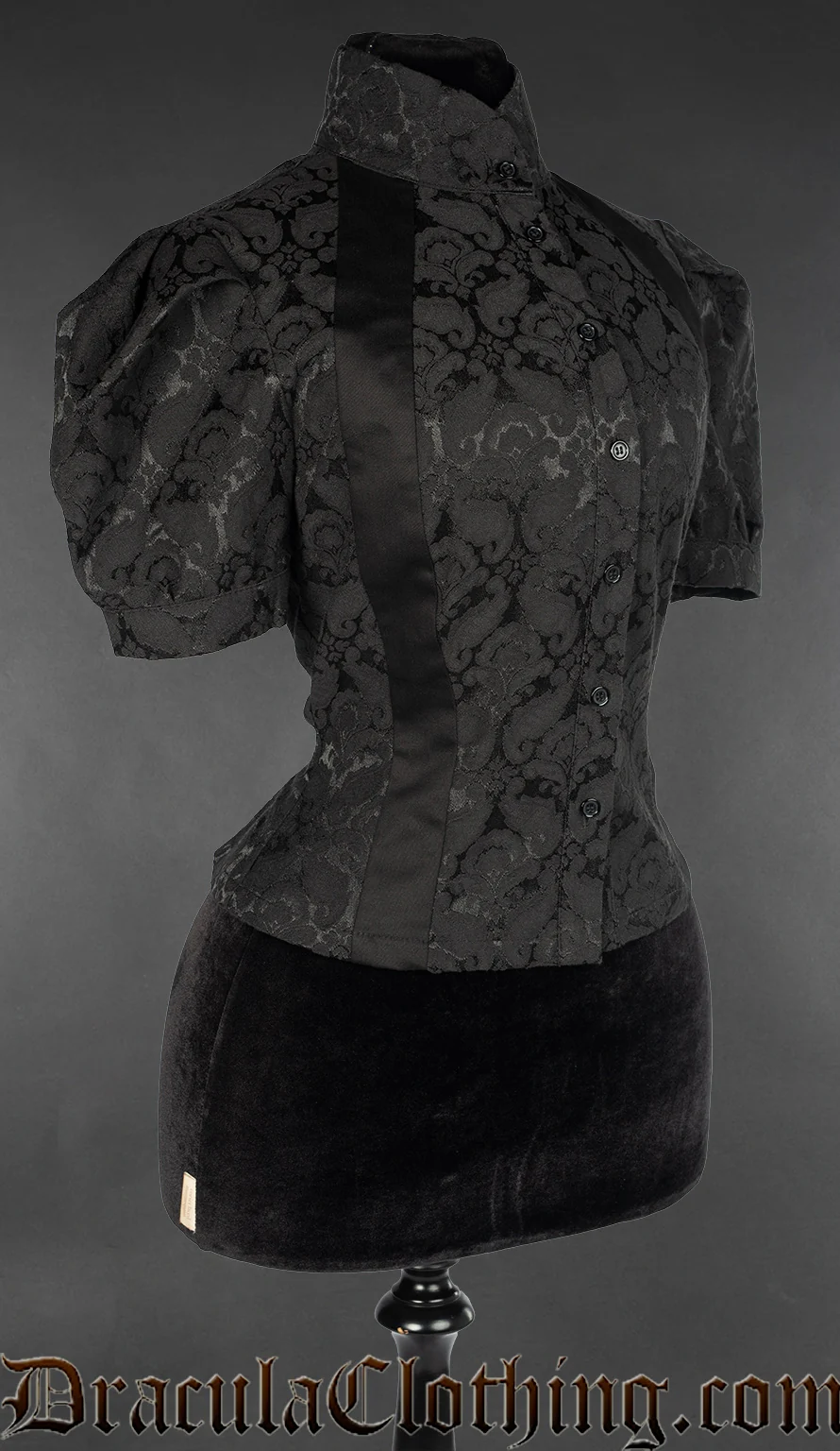 Cotton Contrast Brocade Blouse - Image 3