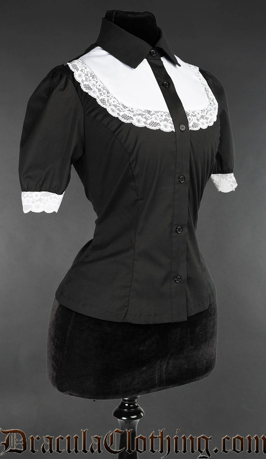 Cotton short Sleeved Bib Blouse - Image 2