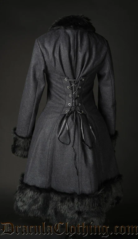 Dark Grey Thick Winter Wool Coat - Image 7