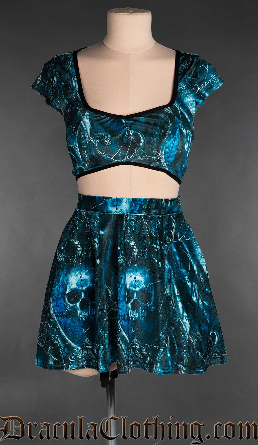 Dead Pirate Velvet Crop Top - Image 2