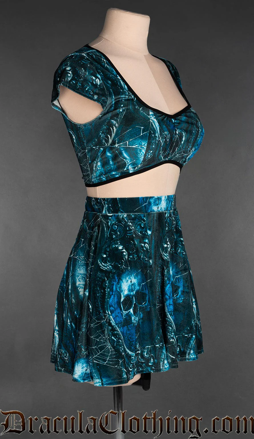 Dead Pirate Velvet Crop Top - Image 3