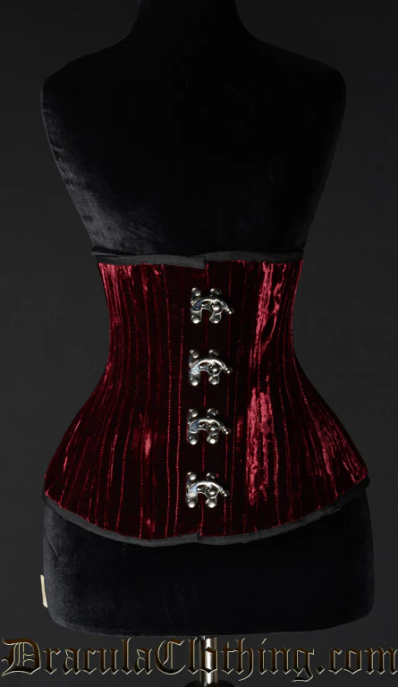 Double Boned Red Velvet Corset