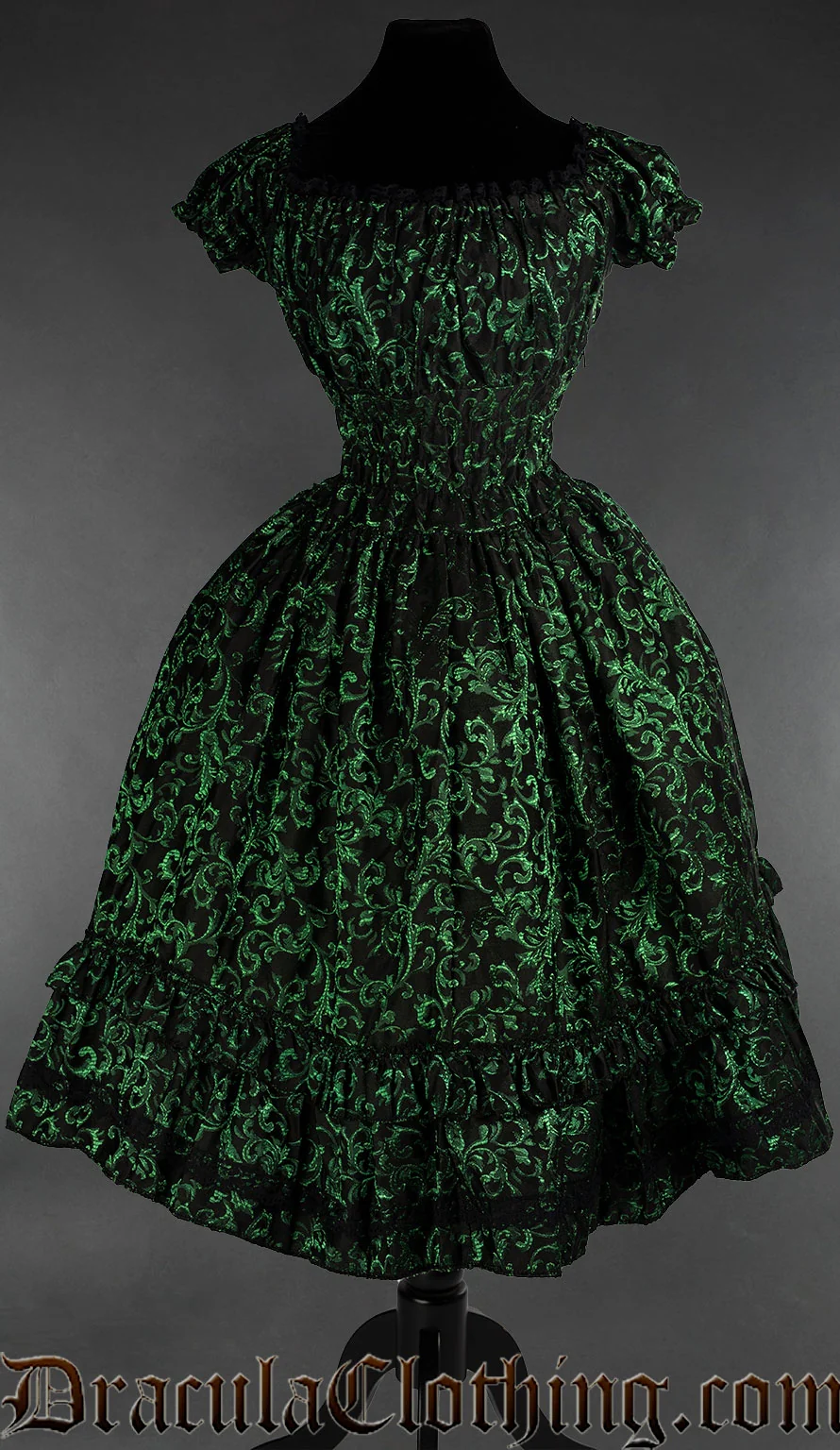 Emerald Gothabilly Dress - Image 2