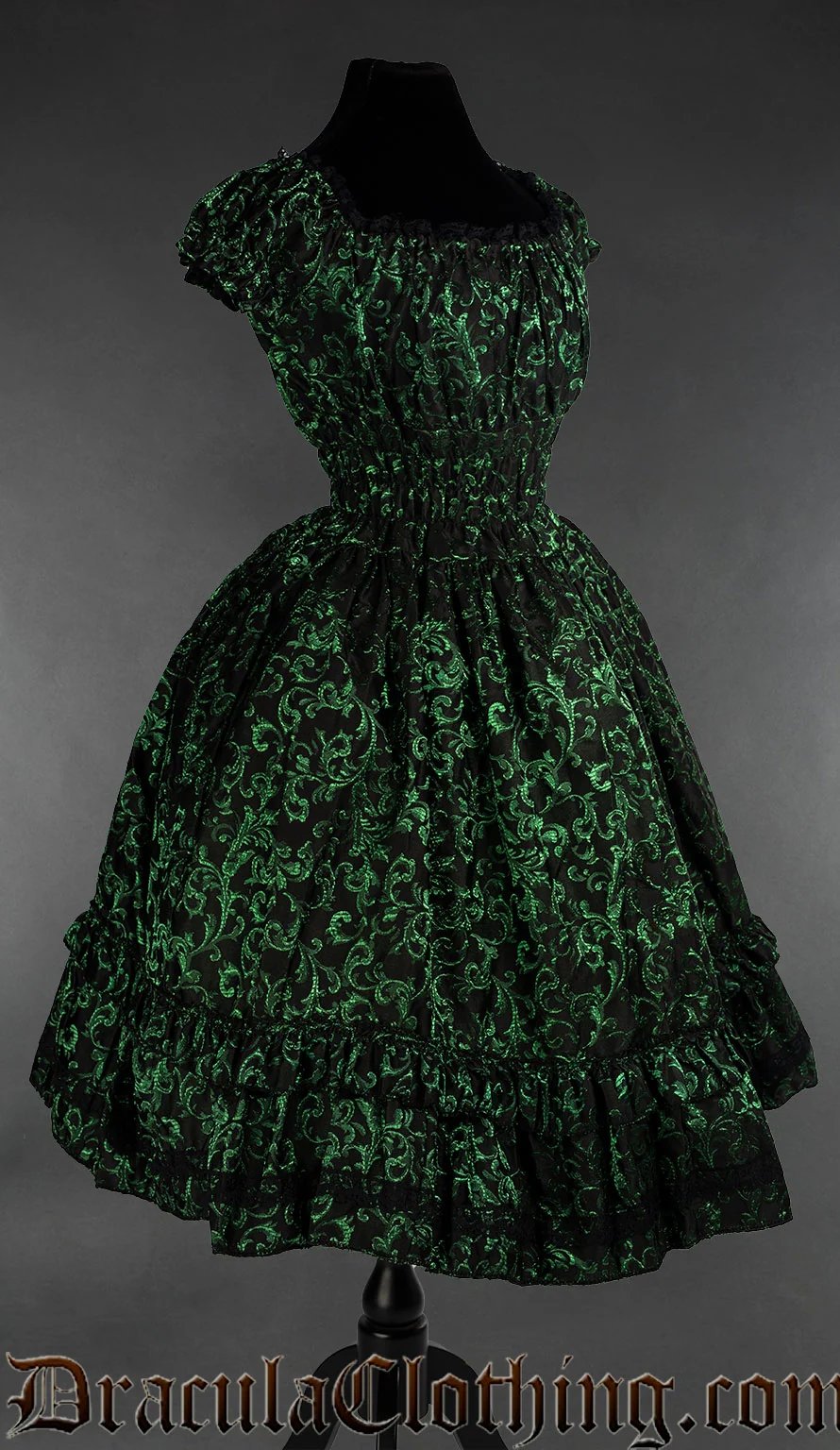 Emerald Gothabilly Dress - Image 3