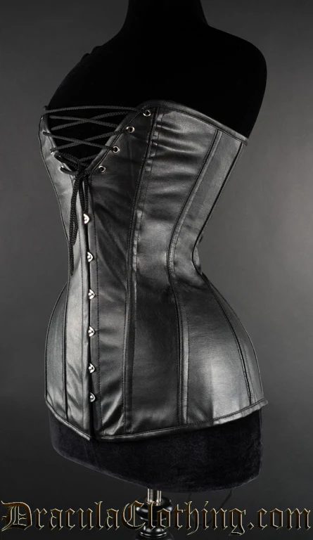 Faux Leather Cleavage Corset - Image 2
