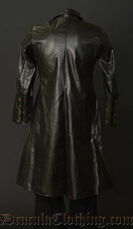 Faux Leather Officer Coat - Image 2
